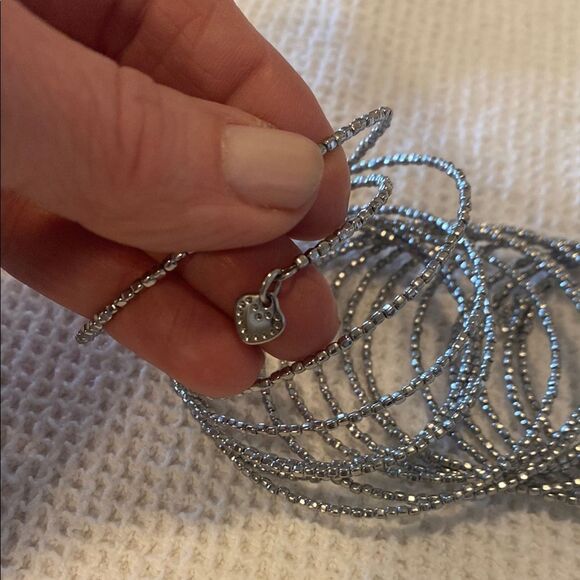 Elegant Silver “Slinky” Bangle Set - Picture 2 of 4